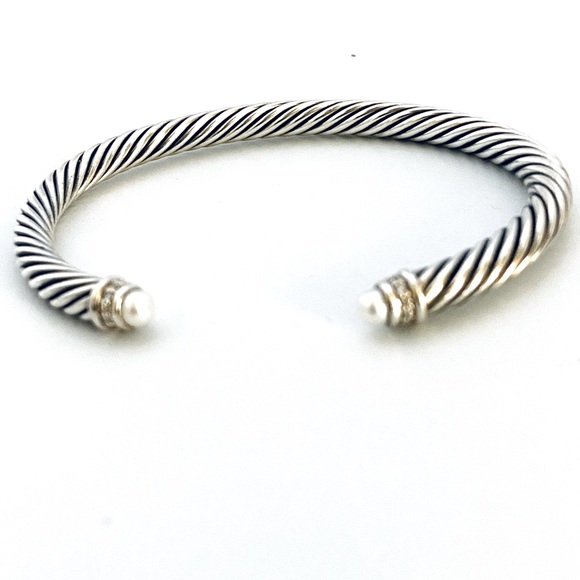 NWOT David Yurman Cable Classic Pearl Bracelet with Diamonds - Picture 5 of 6